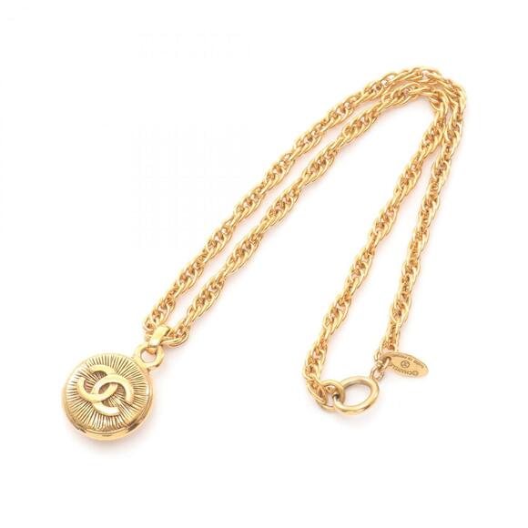 CHANEL Gold Logo Necklace